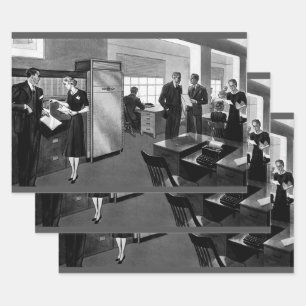 Vintage-Büro, Büro für leitende Geschäftsleute Geschenkpapier Set
