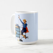 Vintage-Büro-Retro-Arbeitsfrau-Kunst Kaffeetasse (Vorderseite Links)