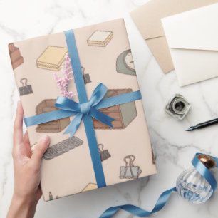 Vintage Bürotisch-Accessoires Geschenkpapier