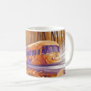 vintage Bus mit farbenfrohen, künstlerischen Muste Kaffeetasse