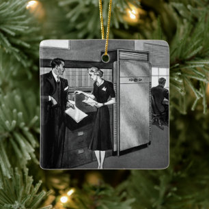 Vintage Business, Executive Businessmen Büro Keramikornament