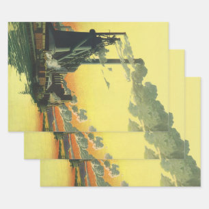 Vintage Business Factory, Fertigung auf einem Dock Geschenkpapier Set