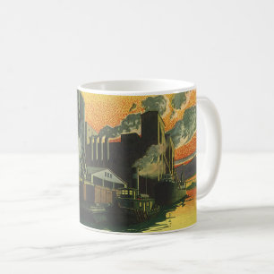 Vintage Business Factory, Fertigung auf einem Dock Kaffeetasse