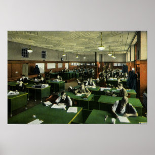 Vintage Business, Journalisten im Zeitungsbüro Poster