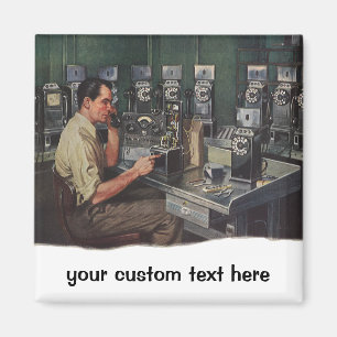 Vintage Business, Pay Phone Telephone Repairman Magnet