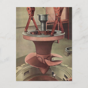 Vintage Business, riesige Wasserkraftenergie Postkarte