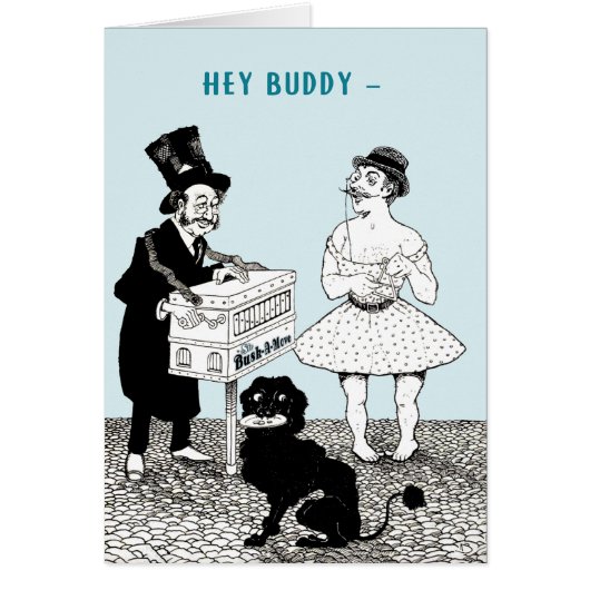 Vintage Busker Buddies Valentine Card (Vorne)