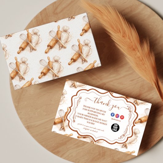 Vintage Buttercream Bakery Branding Dankeskarte