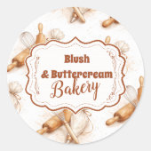 Vintage Buttercream Bakery Branding Runder Aufkleber (Vorderseite)