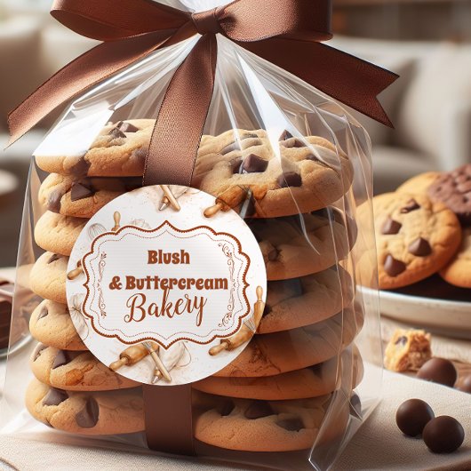 Vintage Buttercream Bakery Branding Runder Aufkleber