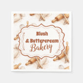 Vintage Buttercream Bakery Branding Serviette (Vorderseite)