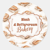 Vintage Buttercream Bakery Business Runder Aufkleber (Vorderseite)