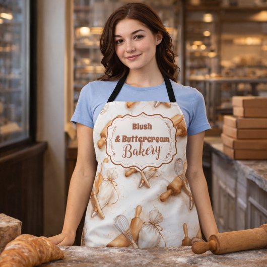 Vintage-Buttercreme-Bäckerei-Branding Schürze