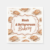 Vintage-Buttercreme-Bäckereigeschäft Serviette (Vorderseite)