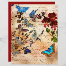 Vintage Butterfliegen Collage Scrapbook Paper