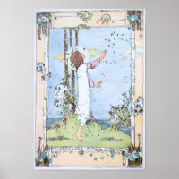 Vintage "Butterflies All Blue" von Jessie M. King