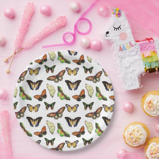 Vintage Butterflies Pappteller (Party)
