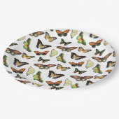 Vintage Butterflies Pappteller (Schrägansicht)