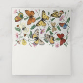 Vintage Butterfly Blank Handgeschriebene Hochzeit Platzkarte (Innenseite Aufgefaltet)