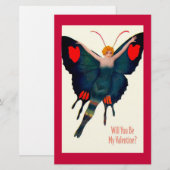 Vintage Butterfly Briefpapier (Vorne/Hinten)