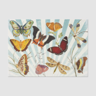 Vintage Butterfly-Collage Decoupage Seidenpapier