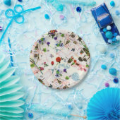 Vintage Butterfly Floral Paris Street Pappteller (Party)