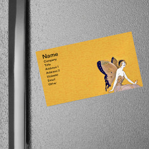 Vintage Butterfly Flügel Fairy Fee Blond Hair Magnetische Visitenkarte