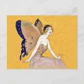 Vintage Butterfly Flügel Fairy Fee Blond Hair Postkarte (Vorderseite)