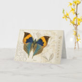 Vintage Butterfly-Grußkarte Karte (Gelbe Blume)