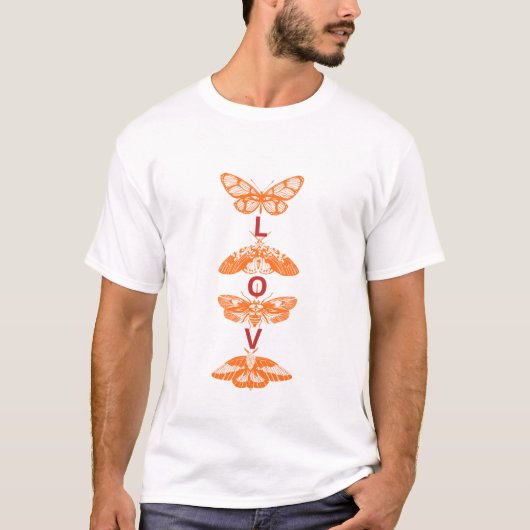 Vintage Butterfly Love – Artistic Nature-Inspired T-Shirt (Vorderseite)