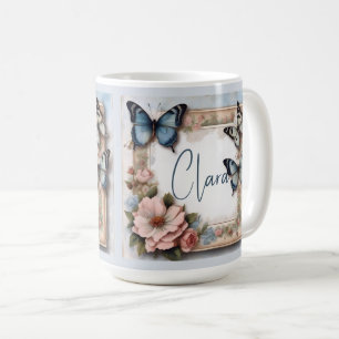 Vintage Butterfly-Monogramm Kaffeetasse