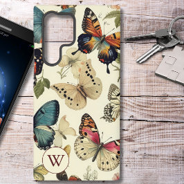 Vintage Butterfly-Monogramm Samsung Galaxy Hülle