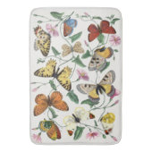 Vintage Butterfly & Moth-Malerei Badematte (Vorderseite Vertikal)