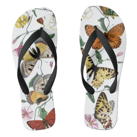 Vintage Butterfly & Moth-Malerei Badesandalen (Fußbett)