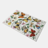 Vintage Butterfly & Moth-Malerei Fußmatte (Schrägansicht)