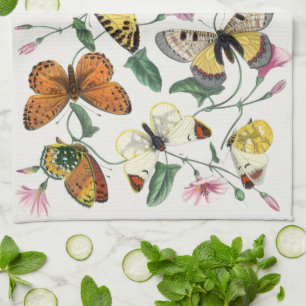 Vintage Butterfly & Moth-Malerei Geschirrtuch
