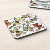 Vintage Butterfly & Moth-Malerei Getränkeuntersetzer (Linke Seite)