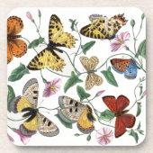 Vintage Butterfly & Moth-Malerei Getränkeuntersetzer (Vorderseite)