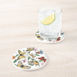 Vintage Butterfly & Moth-Malerei Getränkeuntersetzer