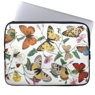Vintage Butterfly & Moth-Malerei Laptopschutzhülle