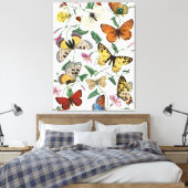 Vintage Butterfly & Moth-Malerei Leinwanddruck (Insitu (Schlafzimmer))