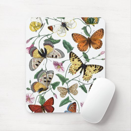 Vintage Butterfly & Moth-Malerei Mousepad (Mit Mouse)