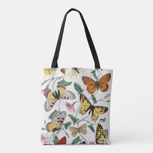 Vintage Butterfly & Moth-Malerei Tasche (Rückseite)
