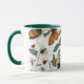 Vintage Butterfly & Moth-Malerei Tasse (Links)
