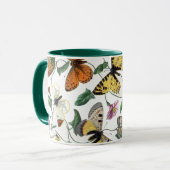 Vintage Butterfly & Moth-Malerei Tasse (Vorderseite Links)