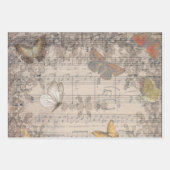 Vintage Butterfly Sheet Music Antilope Geschenkpapier Set (Vorderseite 2)