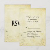 Vintage Butterfly Wedding RSVP Karte (Vorne/Hinten)