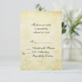 Vintage Butterfly Wedding RSVP Karte (Stehend Vorderseite)