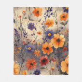 Vintage Butterfly Wildflower (11) Fleecedecke (Vorderseite)