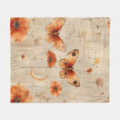 Vintage Butterfly Wildflower (3) Fleecedecke (Vorderseite (Horizontal))